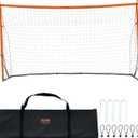 VEVOR Portable Soccer Goal, 12 x 6 ft Large Practice Soccer Net, Steel Fiberglass Structure/PVC Training Goal Set with Carry Bag, All-Weather Outdoor Use, for Backyards, Parks, School Fields
