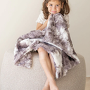 Ultra-Plush Grey Tie Dye Fur Blanket,  33in x 27in