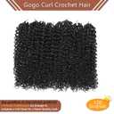 120 Strands Curly Crochet Hair Gogo Curl Pure Protein Fiber Close to Human Hair 18 Inch Pre looped Deep Wave Curly Crochet Hair For Black Women Beach Curl Twist Braiding Hair Extensions (18inch 1B)