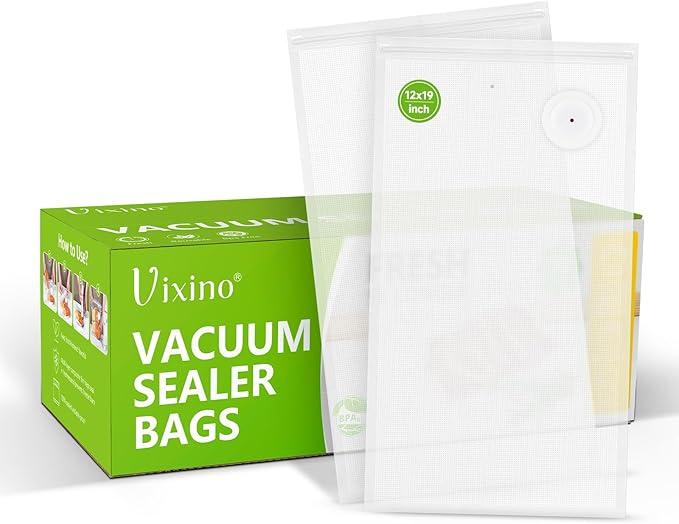 Vacuum Sealer Bags, 30 Reusable Vacuum Sealer Bags for Food, BPA-Free, Meal Prep and Sous Vide Cooking,Works for Handheld Sealer and Vac Sealer Machine with External Vacuum Systems