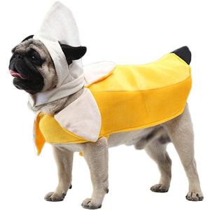 Banana Dog Costume - Funny Halloween Cosplay Jumpsuit Fashion Dress for Puppy to Large Dogs - Special Events Photo Props Accessories XXL