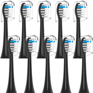 Toothbrush Heads Replacement Compatible with TAO Clean Electric Toothbrush, Black, 10 Pack