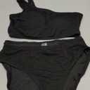 Bikini Sets for Women High Waisted 2 Piece Bestselling Swimsuit Ribbed One Shoulder Tummy Control Bathing Suit 2026 (Small, Black)