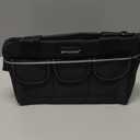 TICONN Heavy Duty Tool Bag with Multi-Pockets, Portable Tool Box Organizer Storage Bag, with Adjustable Shoulder Strap and Ergonomic Handle (Black, 12" Standard Base)