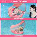GENTEACO Mambobaby Baby Swim Float with Canopy Non-Inflatable Infant Pool Float with Tail 3-24 Months Avoid Flip Solid Skin-Friendly Material for Toddler Boys Girls