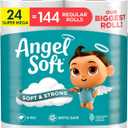 Angel Soft Toilet Paper, 24 Super Mega Rolls = 144 Regular Rolls, Soft and Strong Toilet Tissue (480 Sheet( Pack of 24)