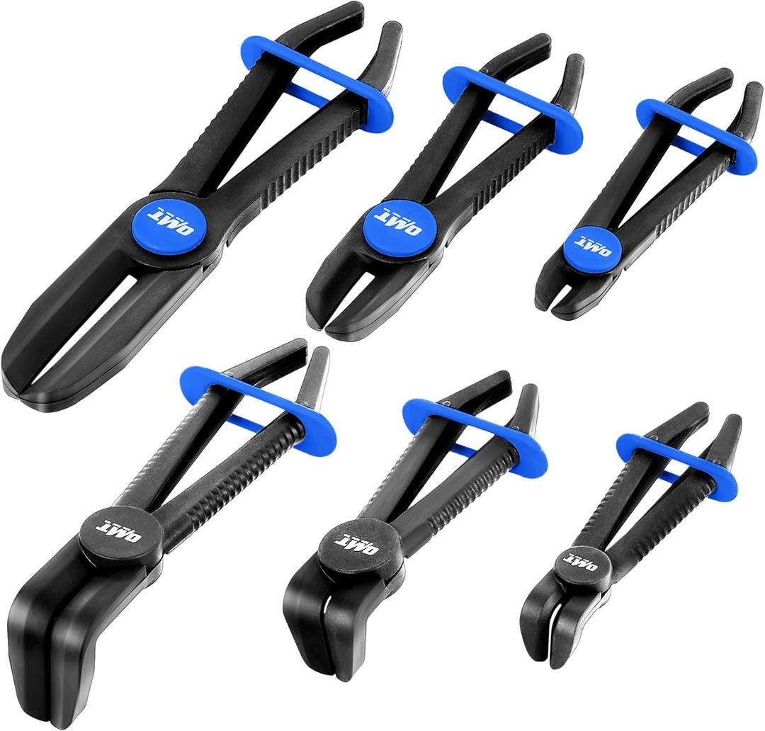 Orion Motor Tech Hose Pinch Off Pliers, 6 Piece Hose Pinch Off Pliers Set for Flexible Hoses Brake Fuel Coolant Hoses Maintenance, Hose Pinch Pliers with Straight and 90 Pliers