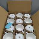 BTaT- Porcelain Stackable Coffee Mugs, 12 Pack, 12 oz, White, Ceramic Coffee Cups, Dishwasher and Microwave Safe, Christmas Gifts