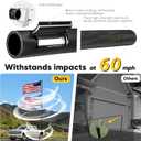 20FT Tailgate Flag Pole with Tire Mount, Fits RV Pickup SUV Sedan, Portable RV Flag Pole with 20" High-Density Foam Protective Tube, Thickened Aluminum Flag Pole with an Flag, 60 MPH, Dual Flag Mount