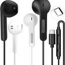 2 Pack USB C Headphones for iPhone 16/15 Pro Max/Plus, Wired Earbuds with Mic & Volume Control Type C Earphones Wired Headphones for iPhone 17 pro max Samsung Galaxy S23/S22/S21