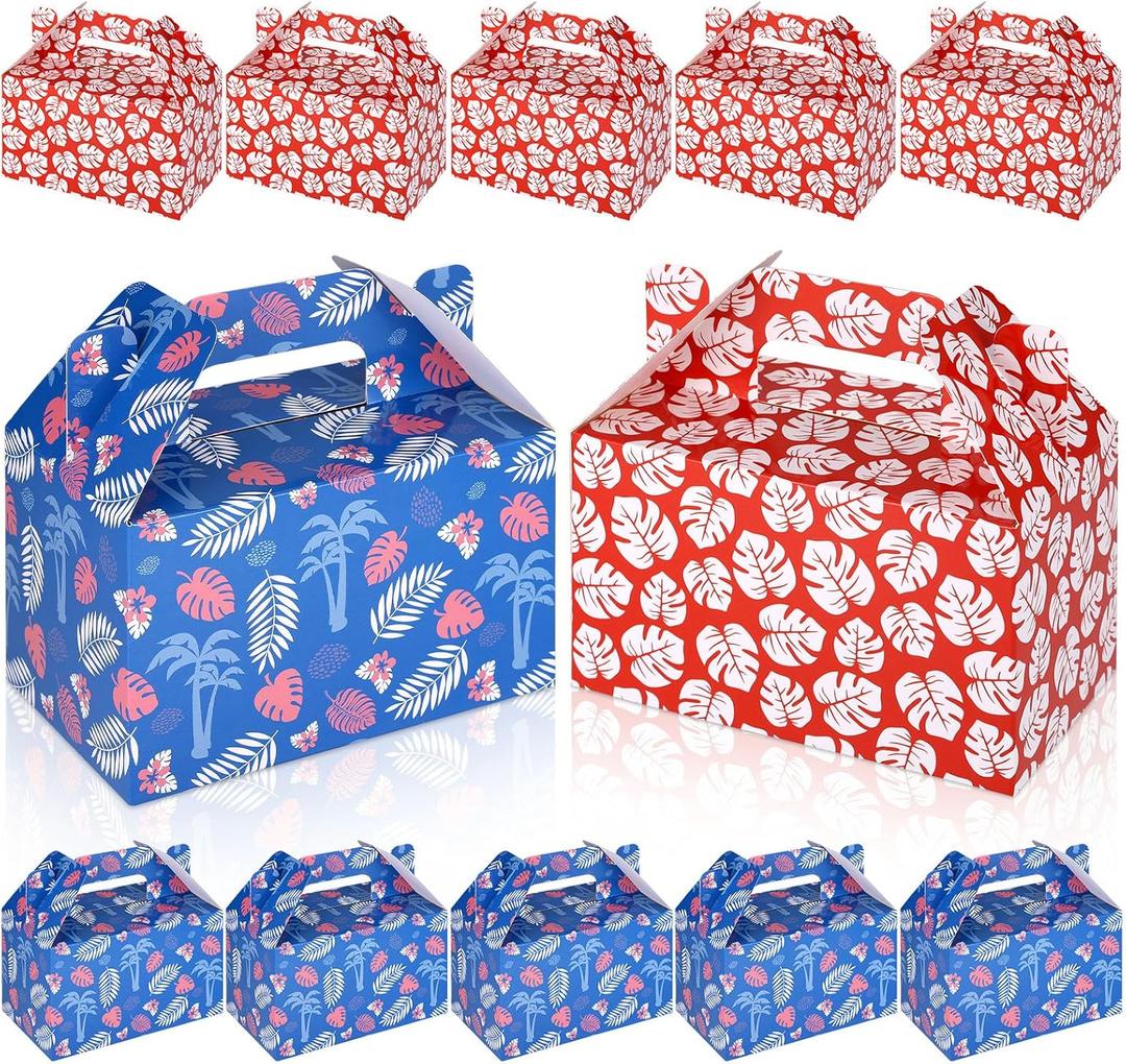 24 PCS Cartoon Themed Party Favor Boxes Paper Birthday Goodie Bags Blue Red Candy Boxes for Birthday Holiday Party Decorations Supplies