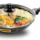 Hawkins Futura Nonstick Stir-Fry Pan 2 L, 26 Cm, 3.25 Mm With Glass Lid, Black