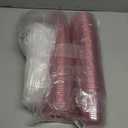 100 Sets Disposable Stemless Glasses with Flat Lids and Straws,PET Drinking Cups,Clear Plastic Coffee Cup for Iced Coffee, Smoothie, Cold Beverage, Drink Shop Christmas Party Supply (Pink, 12oz)