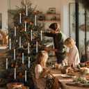 16 PCS Christmas Tree Candle Lights with Green Clips Flameless LED Taper Candles with Remote for Christmas Tree Decor (16pcs,White(B))