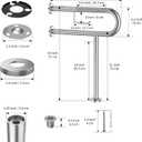 Toilet Grab Bar with Leg 24x28 Inch, ZUEXT Brushed Nickel Knurled Toilet Support Bar with Toilet Paper Holder, Stainless Steel Wall & Floor Mounted Bathroom Support Rail for Elderly Disabled Pregnant