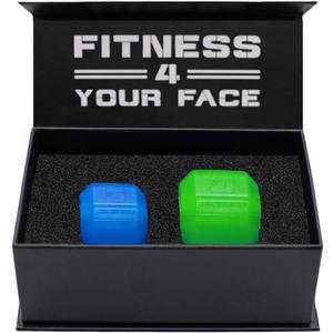 Jawzrsize Pop N Go and Custom Fit Jaw Enhancer Bundles- Jaw, Face, and Neck Exerciser and Toner, Blue, Green, 2 Count