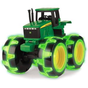 TOMY Monster Treads Lightning Wheels - John Deere Tractor - Motion Activated Light Up Monster Truck Toy - John Deere Tractor Toys - Frustration Free - Ages 3 Years and Up