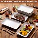 Irenare 20 Pcs 10 Inch Rectangular Salad Plates White Rectangular Porcelain Dessert Plates Appetizer Serving Tray Porcelain Platters for Fruit Sushi Dinner Parties, Microwave, Oven Safe