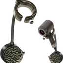 Hair Dryer Holder Wall Mounted with Vacuum Suction Cup 360° Rotating Height Adjustable Bathroom Blow Dryer Stand, No Drill Organizer with Elastic Band Hook for Hair Ties. (Black)