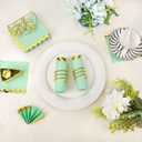 2 x LIYH 200Pcs Green Napkins Cocktail Napkins 2 Ply Paper Disposable Floral Party Napkins Gold Scalloped Edges Table Cloths for Bridal Shower Birthday Party Christmas New Year