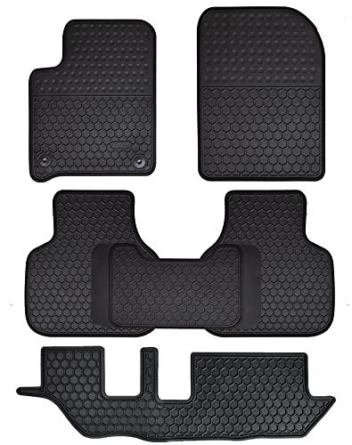 Megiteller Car Floor Mats Custom Fit for Dodge Journey 2012 2013 2014 2015 2016 2017 2018 2019 2020（3 Row Set ） Odorless Washable Heavy Duty Rubber (All Weather) Floor Liners Black