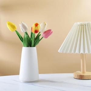 White Ceramic Vases - Simple Vase for Flowers Plants, Flowers Vases for Home Decor, Dining Tables and Living Room Decor and Various Festive Vases As Gifts for Others. (White)