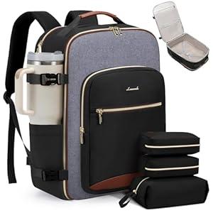 LOVEVOOK 50L Travel Backpack for Women & Men, Airline Approved Carry On Luggage with 3 Packing Cubes, TSA Overnight Bags, Waterproof Personal Item Bag, Weekender Essentials Backpacks fits 17" Laptop