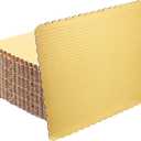 SHEUTSAN 40 Packs 14x10 Inches Gold Corrugated Cake Boards, Rectangle Laminated Quarter Cake Sheet, Grease Proof Scalloped Cardboard Base for Pizza, Desserts and Pastries