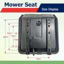 Autoparts Universal Compact High Back Lawn Tractor Seat, Black Mower Seat With Mounting Bolt Patterns, Comfortable, With Central Drainage Holes, Adjustable Seat For Forklifts, Dozers