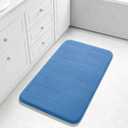 Yimobra Large Bath Mat 36"x24", Super Soft Quick Dry Memory Foam Bathroom Rug, Water Absorbent, Non Slip Backing Machine Washable for Tub Shower, Thick Comfort Support, Blue