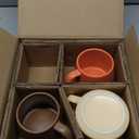 MIAMIO - Coffee Mugs Set of 4 / Large Ceramic Coffee Cups (14 oz) - Mug for Cappuccino, Tea, Espresso - Microwave and Dishwasher Safe - Luxe Collection (Beige Pastel)