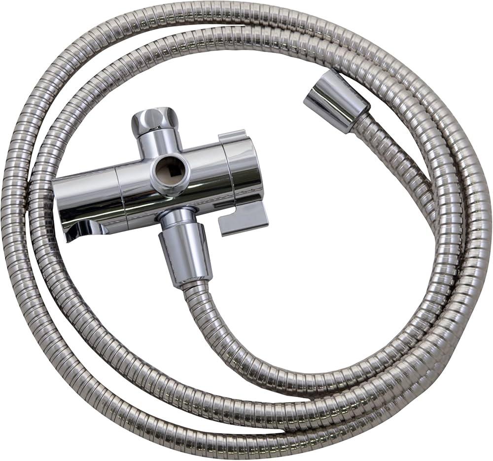 Design House 841536-PC 3-Way Shower Diverter and 70-Inch Hose for Handheld Showerhead and Fixed Showerhead Bathroom Universal Shower Replacement Part, Polished Chrome