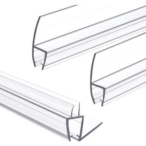 Shower Door Bottom&Side Seal Set 3PCS, 78" (1981mm) Length H-Type PVC Strip for 5/16" (8mm) Thick Frameless Glass Door, to Stop Water Leaks