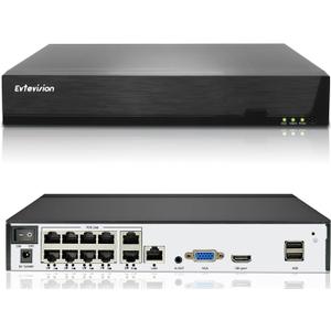 4K 10 Channel Network Video Recorder for POE Security Camera System,10CH NVR with AI Motion Detection,Easy Remote Access,Works with 10 x 8MP IP Cameras,Supports up to 8TB HDD (Not Included)