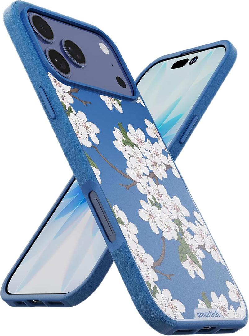 Smartish iPhone 17 Pro Max MagSafe Case - Gripmunk Magnetic Slim Case [Lightweight + Protective] Thin Grip Cover with Microfiber Lining for Apple iPhone 17 Pro Max - Very Cherry Blossom