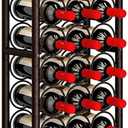 Wine Rack Freestanding Floor Metal Holders Stands Organizer Storage 23 Bottles (Brown)