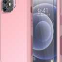 Diverbox for iPhone 12 case [Shockproof] [Dropproof] [Tempered Glass Screen Protector + Camera Lens Protector], Heavy Duty Protection Phone Case Cover for Apple iPhone 12 (Pink)