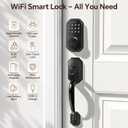 WiFi Smart Door Lock for Front Door, App Control, Keyless Entry Door Lock with Handle Set, Auto Lock, One-time Codes, Easy Install, Matte Black.