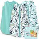 Cute Castle Baby Sleep Sack 12-18 Months - Lightweight 100% Cotton 2-Way Zipper TOG 0.5 Infant Wearable Blanket, Newborn Essentials Toddler Sleep Clothes (3 Pack Green)