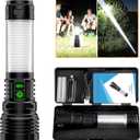 Rechargeable LED Flashlight Lantern 2000 High Lumens - with Camping Lanterns, Long Range LED Super Bright Flashlight for Camping, 5 Mode, High Powerd Heavy Duty Zoomable Waterproof Tactical Flashlight (1pcs)