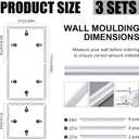 Pangda 3 Set Peel and Stick Wall Molding Kit, 3D Premade Accent Molding Wainscoting Panel for Interior Wall Moulding Decor, Ready to Assemble Wainscoting Accent Panel (24 x 54in)
