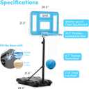 A11N SPORTS Pool Basketball Hoop with 16.5" LED Rim, Adjustable Height, PET Backboard, Sturdy Base, Ball & Pump Included Water Basketball Game for Poolside Play, 29" x 21.5" x 16.5"