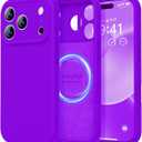 LOVE 3000 Designed for iPhone 17 Pro Max Case, Premium Silicone [Compatible with Magsafe][Soft Anti-Scratch Microfiber Lining] Shockproof Protective Phone Case for Men Women 6.9", Neon Purple