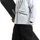 GSOU SNOW Mens Ski Jacket and Pants Set Baggy Snowboard Suit Ski Snowsuit Snow Bibs Waterproof Hooded (X-Large, Grey Black)