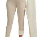 Sherpa Fleece Lined Leggings Women Winter Warm Thermal Tights Soft High Waist Thick Pants for Cold Weather (L)