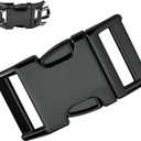 Dog Collar Buckle, Fastener Stainless Steel Buckle for Small Medium Large Dogs Collar Steel Chrome Plated (L:3.5-4.0mm, Black)