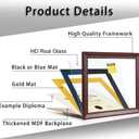 16x20 Diploma Frames 14x18 with Blue Mat - Walnut Wood Finish | Shatter-Resistant Glass | for Wall Mounting | Gift for Graduations & Professional Certificate (1 Pack)