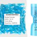 haisstronica 100pcs Blue Marine Grade Heat Shrink Female Spade Connectors,16-14 Gauge Insulated Electrical Crimp Wire Terminals