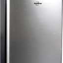 Koolatron 12V / 110V Refrigerator - Mini Fridge for Trucks Cool Storage for Kitchen Bedroom Office Travel Camping Dorms Compact Free Standing Neveras Pequepara Apartment 1.76 cu.ft - Black (Standard, Platinum Silver)