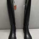 Franco Sarto Womens Gisella Mid Calf Boot Black Leather 7 M (Black)